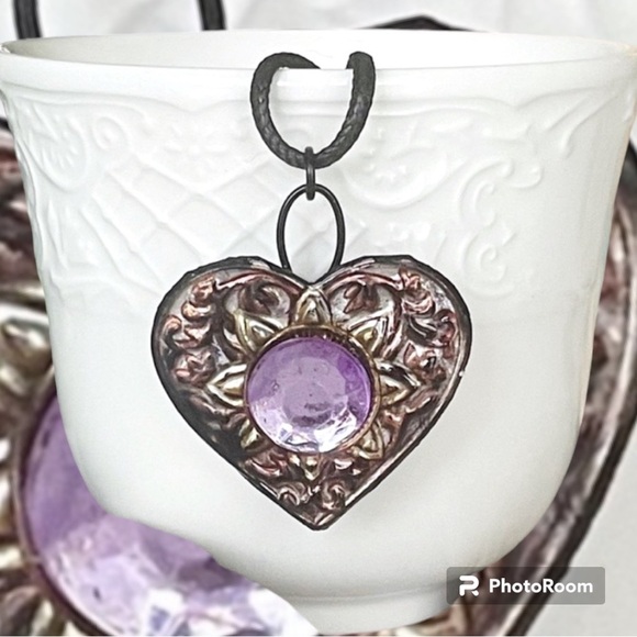 5 For $25💫Alternative 3-D Jeweled Heart Pendant Necklace - Picture 3 of 6